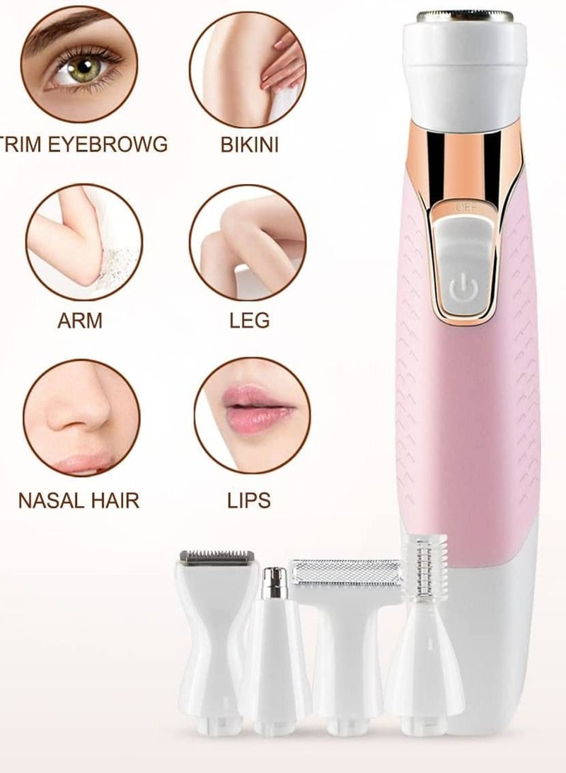 Electric Razors for Women, Lady Shaver Facial Hair Remover for Women face Eyebrow Nose Legs Pubic Hair Bikini Trimmer, Flawless Painless Hair Removal Razor USB Rechargeable and Waterproof - Image 2