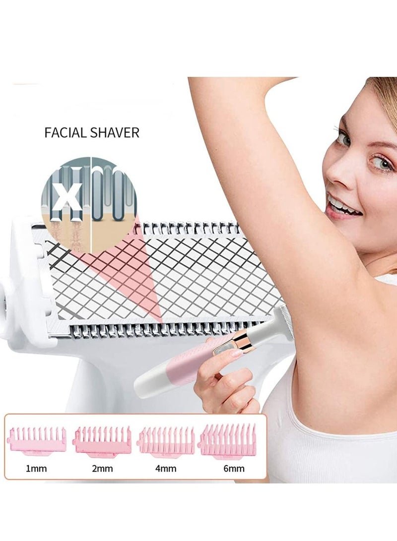 Electric Razors for Women, Lady Shaver Facial Hair Remover for Women face Eyebrow Nose Legs Pubic Hair Bikini Trimmer, Flawless Painless Hair Removal Razor USB Rechargeable and Waterproof - Image 3