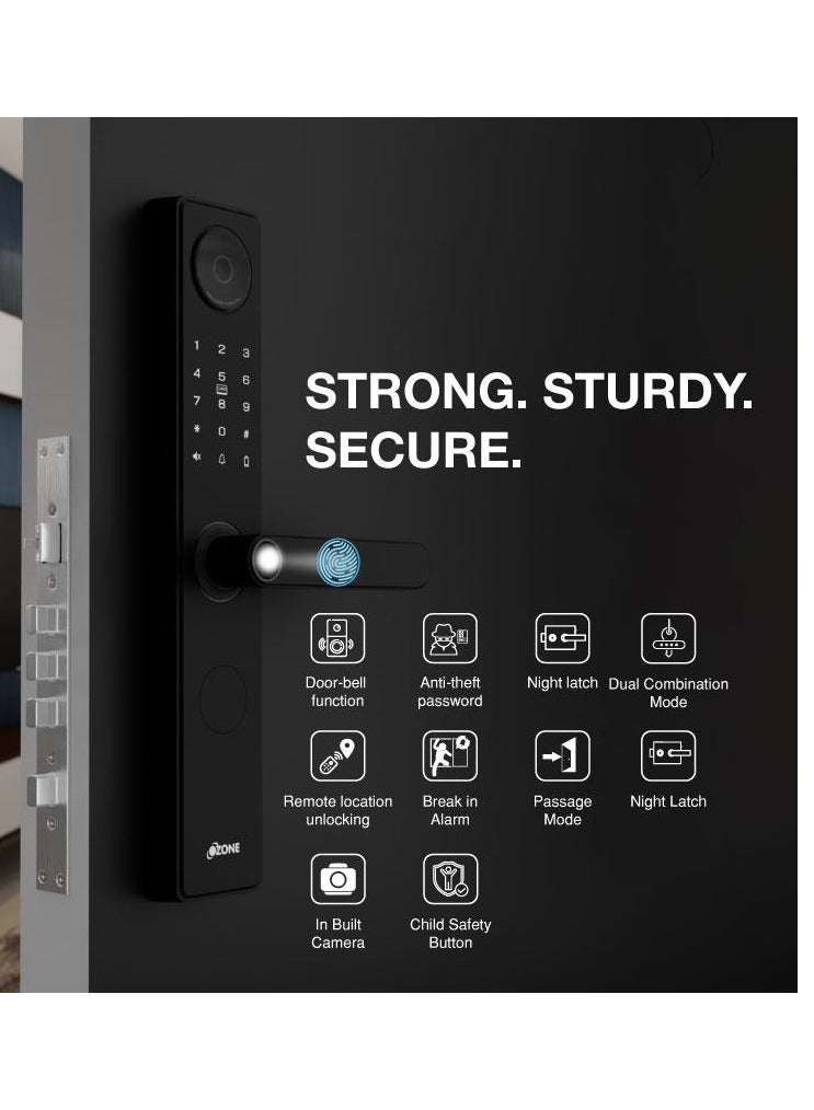 أوزون أقفال أوزون الذكية للأقفال الرقمية المنزلية Morphy NXT i، كلمة المرور، بطاقة RFID، مفتاح الطوارئ، تطبيق Ozolife للهاتف المحمول والوصول إلى بصمات الأصابع - Image 2