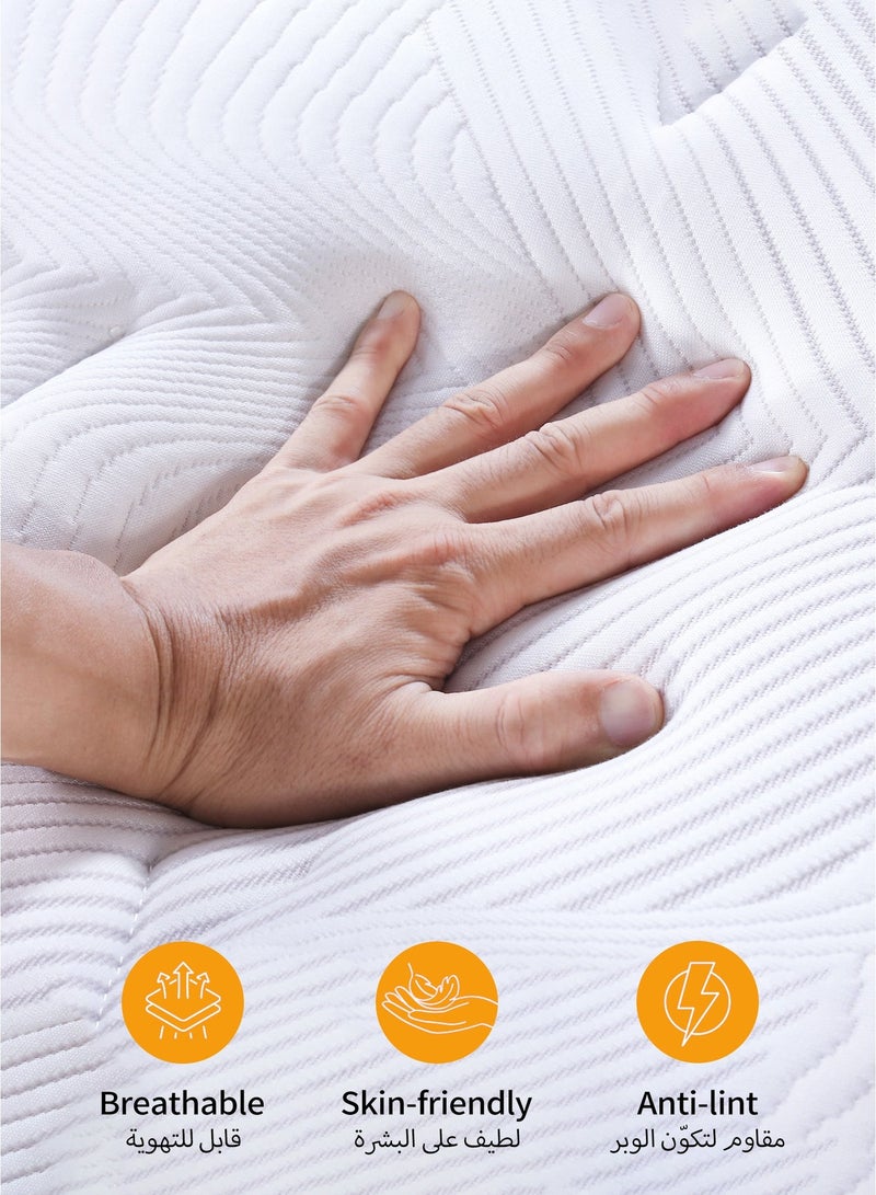 200x120x25cm Pocket Spring Mattress Extra Thickness of 25cm, Small Double, Breathable Fabric, Soft Memory Foam for Cool Sleep, Motion Isolation, Pressure Relief, Medium Firm - Image 5