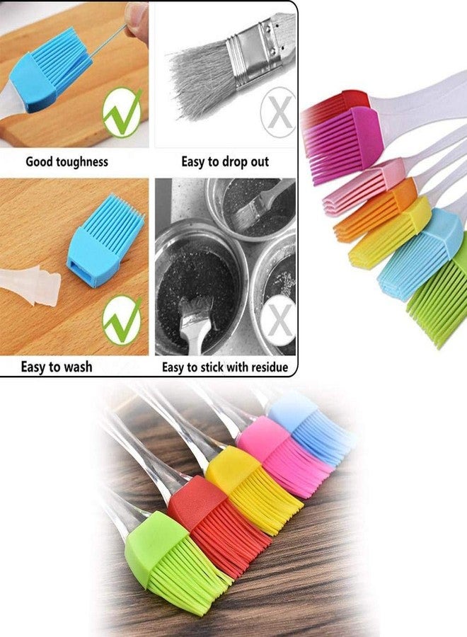 CHILLER Kitchen Silicon Flat Pastry Brush Silicon Oil Cooking Brush for Grilling, Grill Barbeque Kitchen Baking Pastries Cakes Desserts| 17 CM | Cooking Brush | Random Color | (Pack of 6) - Image 5