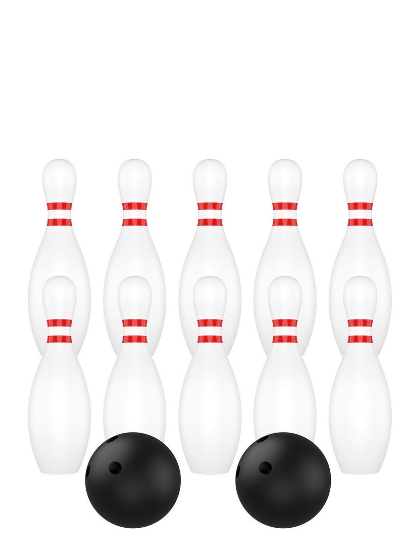 Generic 12 Pcs Kids Bowling Set Includes 10 Classical White Pins and 2 Balls Early faIbU  - Image 1