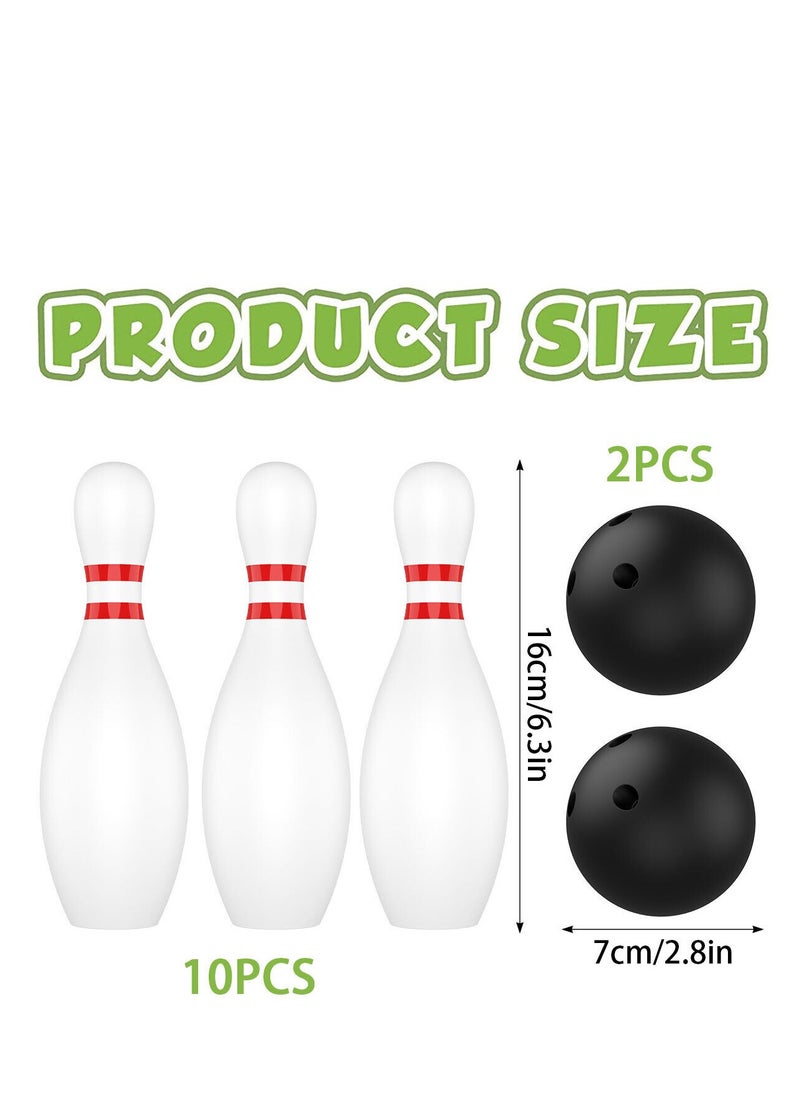Generic 12 Pcs Kids Bowling Set Includes 10 Classical White Pins and 2 Balls Early faIbU  - Image 4