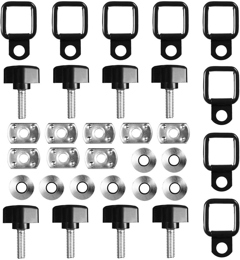 DEDC 8 Pack Hardtop Quick Removal Fastener Thumb Screws and Nuts 8pcs Tie Down DRings Anchors Replacement for 19952017 JK YJ TJ JKU Sports Sahara Freedom Rubicon X Unlimited 8 Packs Full Set