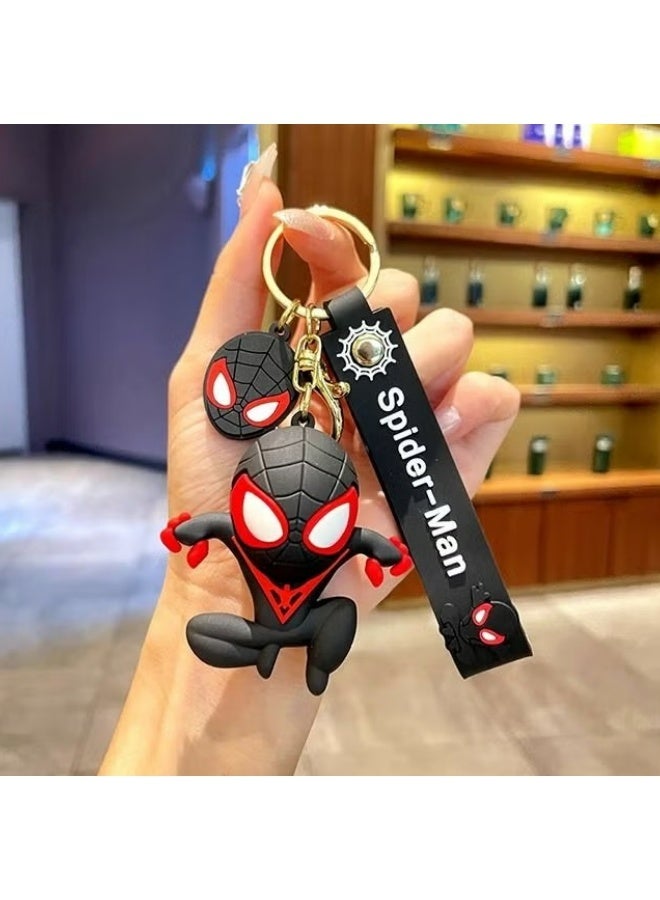 SPIDERMAN Cartoon Marvel Spiderman Keychain -Keychain Gift for Boys, Cartoon Keychains Accessories Keyring Key Purse Backpack Car Charms - Good Evil Spider-Man - Black - Image 5