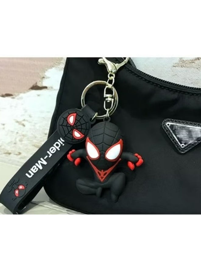 SPIDERMAN Cartoon Marvel Spiderman Keychain -Keychain Gift for Boys, Cartoon Keychains Accessories Keyring Key Purse Backpack Car Charms - Good Evil Spider-Man - Black - Image 4