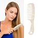 LADYAMZ Large Wide Tooth Hair Comb LADYAMZ Tortoise Shell Cellulose Acetate Round Tooth Comb for StraightCurly HairShortLong Hair Women Men or Kids Easy Detangling Wet or Dry Antistatic White - Image 2