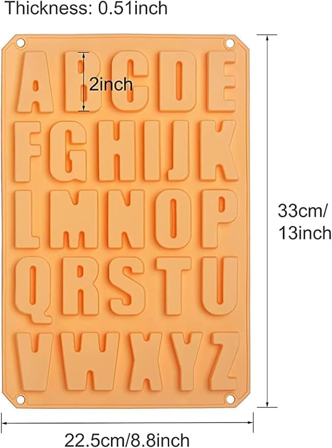 MoldBerry Silicone Alphabet Chocolate Mold Mould Cake Decoration Baking Mould Fondan Tool for Cupcake Cake Brownie Decoration Multicolor PK1 - Image 2
