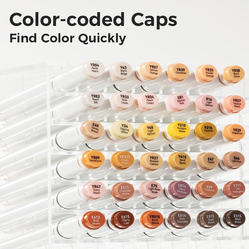 Ohuhu Alcohol Markers 36 Skin-Tone Colors: Chisel & Fine Dual Tips Marker Set for Artists - Image 4