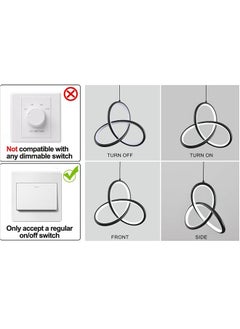 RATSAW LED Pendant Light 17W Modern Chandelier Lighting Fixture Hanging Lamp  - Image 4