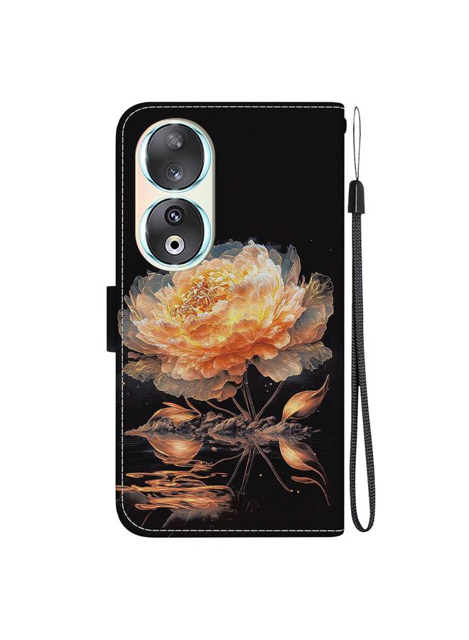 اس-توب جراب هاتف جلدي برسومات ملونة وملمس كريستالي لهاتف Honor 90 - Image 3