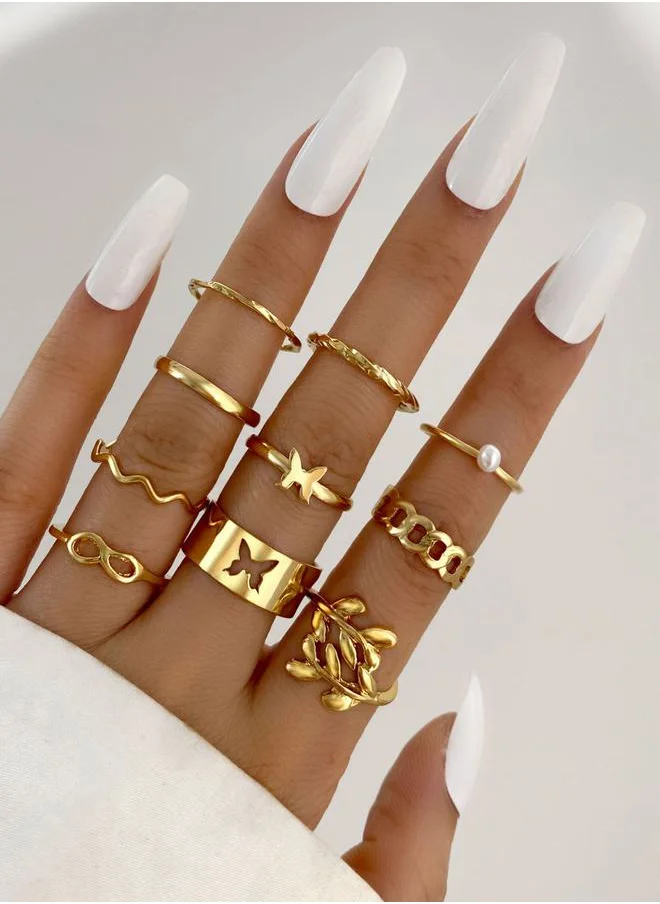 ستايلي Set of 10 - Multi Shape Rings