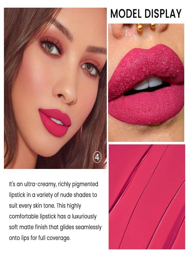 evpct 3Pcs Plum Purple Rose Red Mauve Matte Lipstick Pack Sets for Women Silky Velvet Lipstick Matte Long Lasting Smudge Proof Lipstick Lip Stain Makeup Set Kit matte lipstick 24 hours original 04 - Image 4