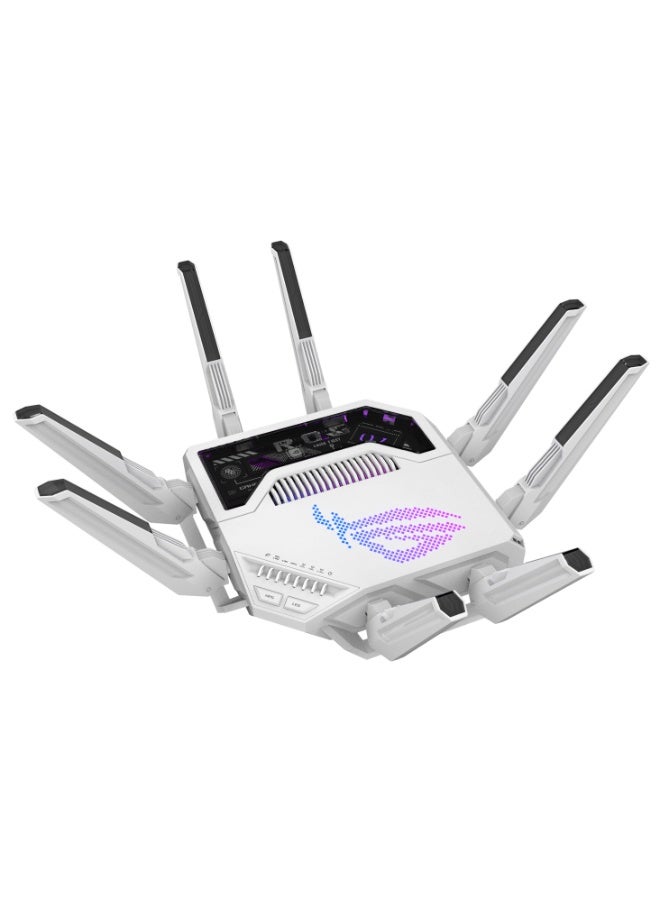 ASUS ROG Rapture GT-BE19000AI WiFi 7 Tri-Band Gaming Router, Up to 19Gbps, AI-Powered NPU, 6GHz Band, 320MHz Channels, 10G + 2.5G Multi-Gig Ports, AI Game Boost, AiProtection Pro, AiMesh, Docker Support, White | 90IG09S0-MO9A0V white - Image 4