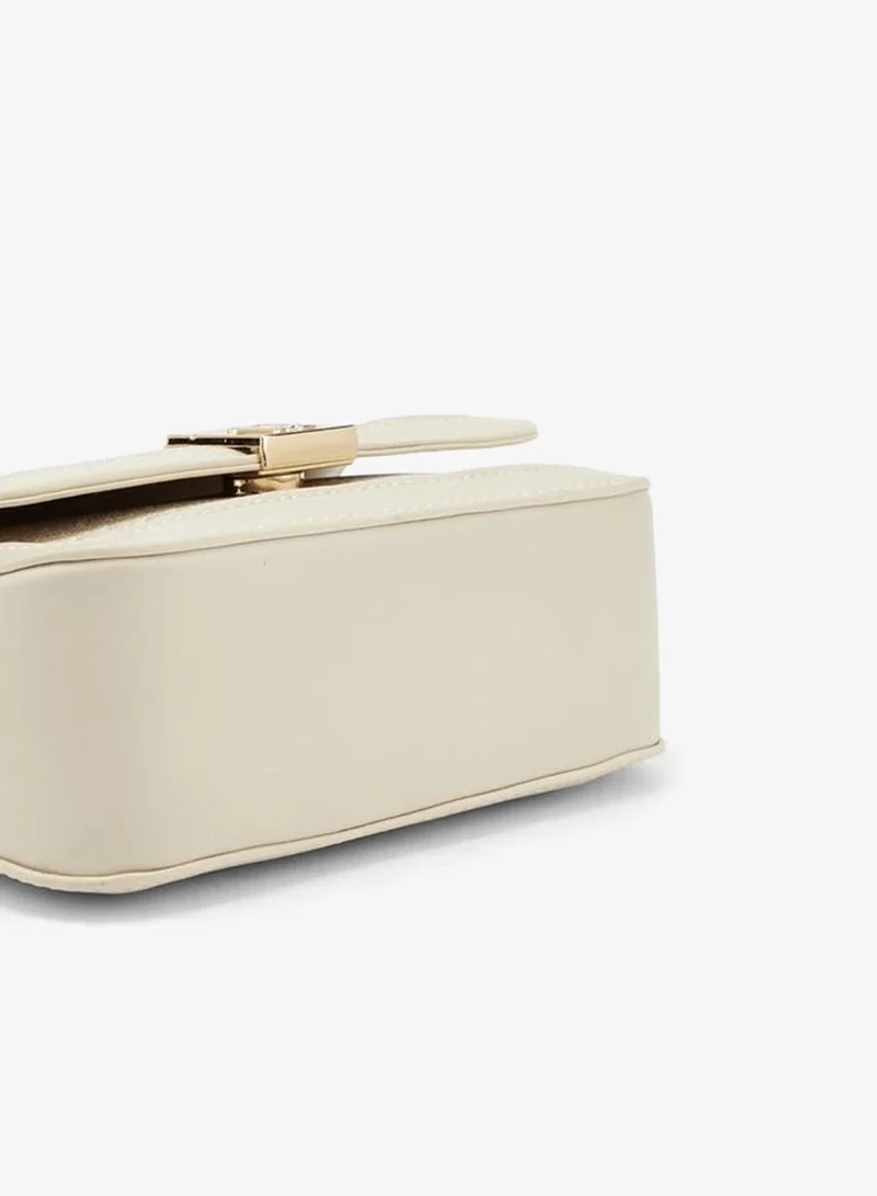 Flora Bella By Shoexpress beige Monogram Print Crossbody Bag With Detachable Strap for Women | Best Price UAE