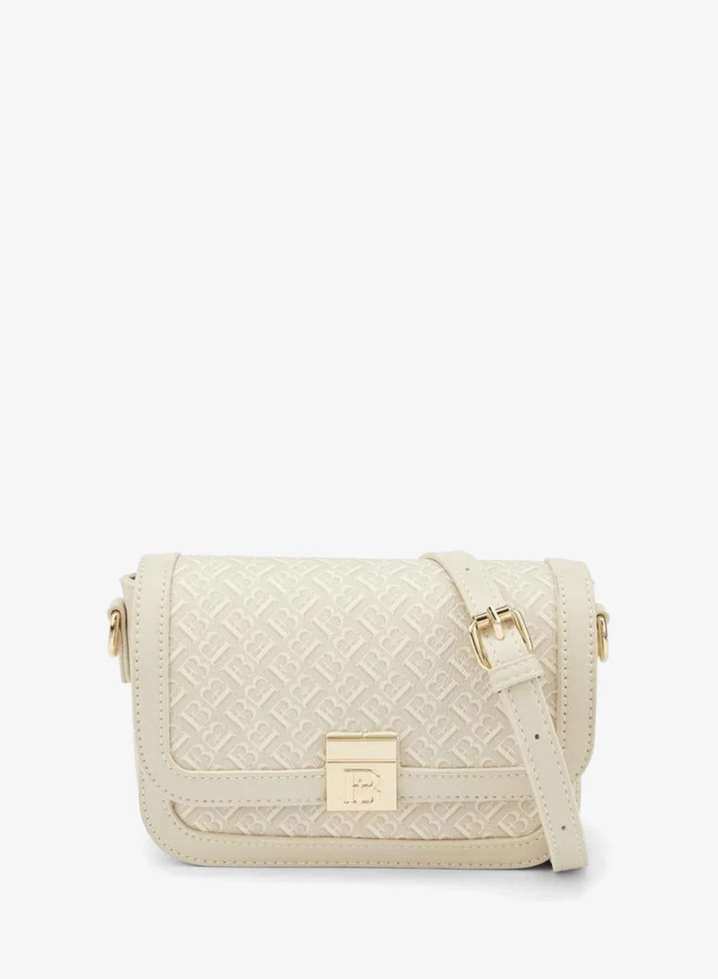 Monogram Print Crossbody Bag With Detachable Strap