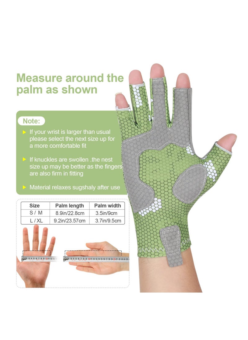 SYOSI Camouflage Fishing Gloves with Silicone Anti-Slip Design - Comfortable, Breathable Fishing Gloves with Sun Protection( L-XL)  - Image 5