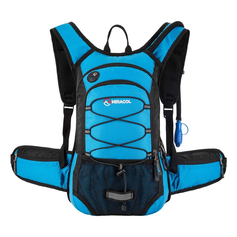 MIRACOL Hydration Pack Hiking Water Backpack - Miracol Insulated Water Bag with 2L Bladder Blue - Image 1
