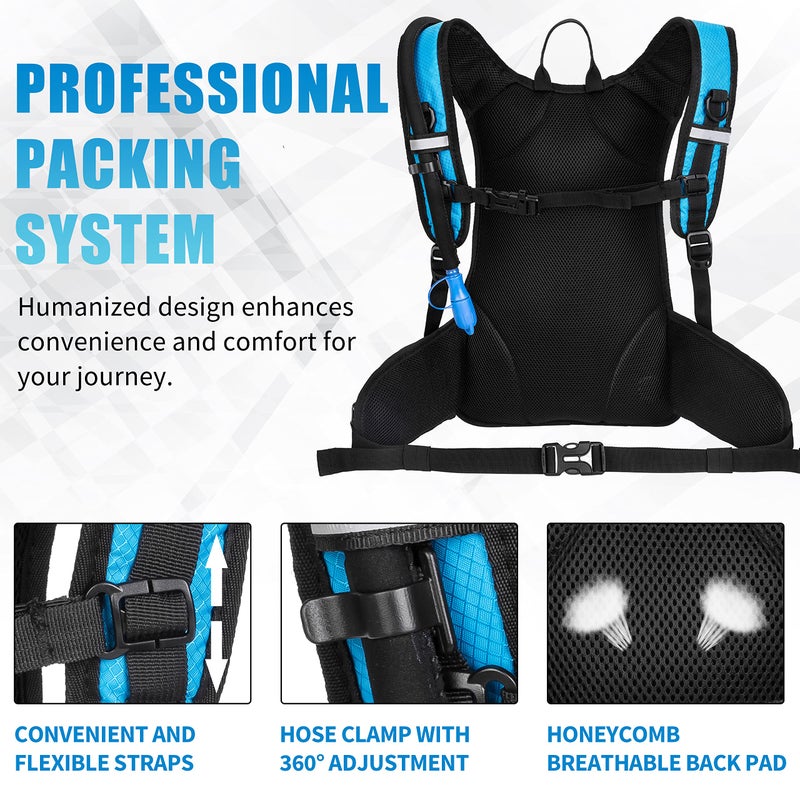 MIRACOL Hydration Pack Hiking Water Backpack - Miracol Insulated Water Bag with 2L Bladder Blue - Image 4