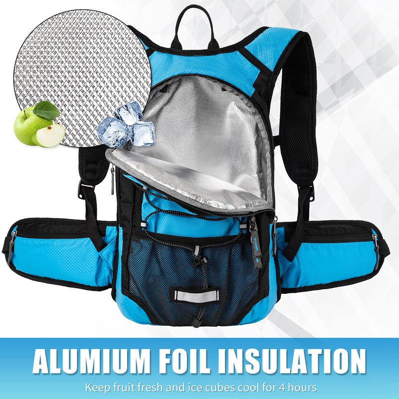 MIRACOL Hydration Pack Hiking Water Backpack - Miracol Insulated Water Bag with 2L Bladder Blue - Image 2