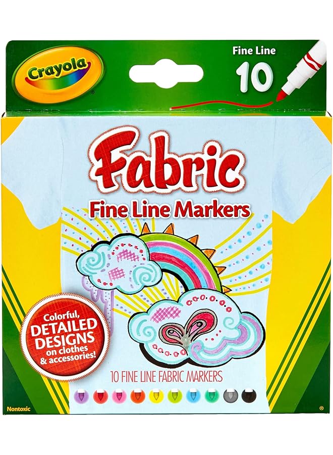Crayola 10 Ct. Fine Line Fabric Markers 1 Of Piece - Image 1