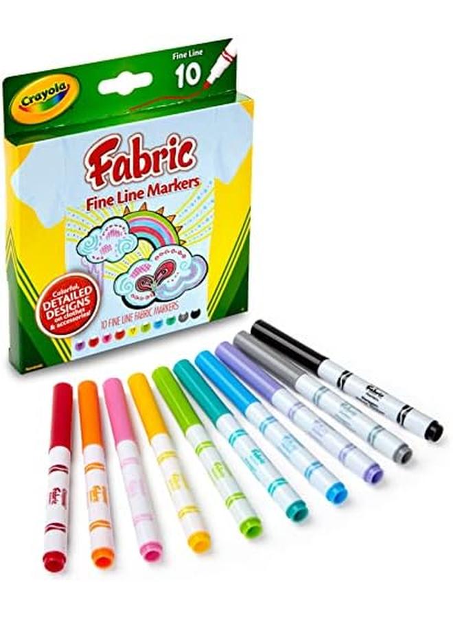 Crayola 10 Ct. Fine Line Fabric Markers 1 Of Piece - Image 3