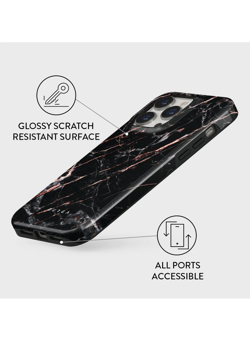 BURGA Luxury Gold Glitter Marble Phone Case Compatible with iPhone 14 Pro MAX  Double Layer Silicone Protective Case Rose Gold Marble
