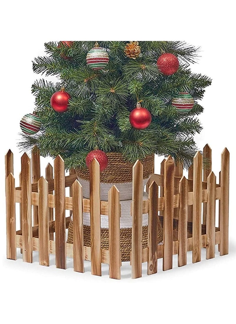 LINGWEI Wooden Fence Garden Edging Border Brown 160x50cm  - Image 4