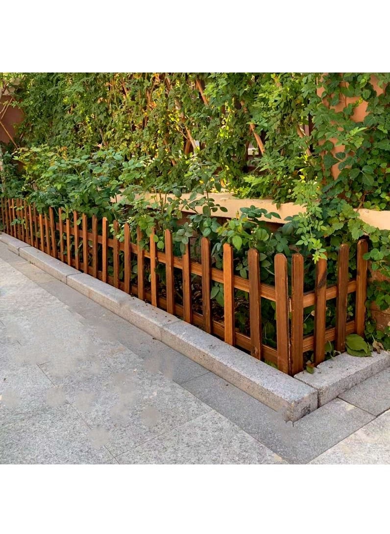 LINGWEI Wooden Fence Garden Edging Border Brown 160x50cm  - Image 3