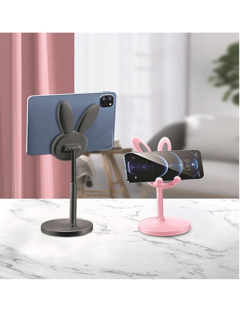 AROAQ Cute Bunny Phone Holder, Durable Desktop Cell Phone Holder Stand, Anti Slip Adjustable Mobile Tablet Holder, Portable Phone Stand Compatible With All Mobile Phones And Tablets, (Pink) - Image 5