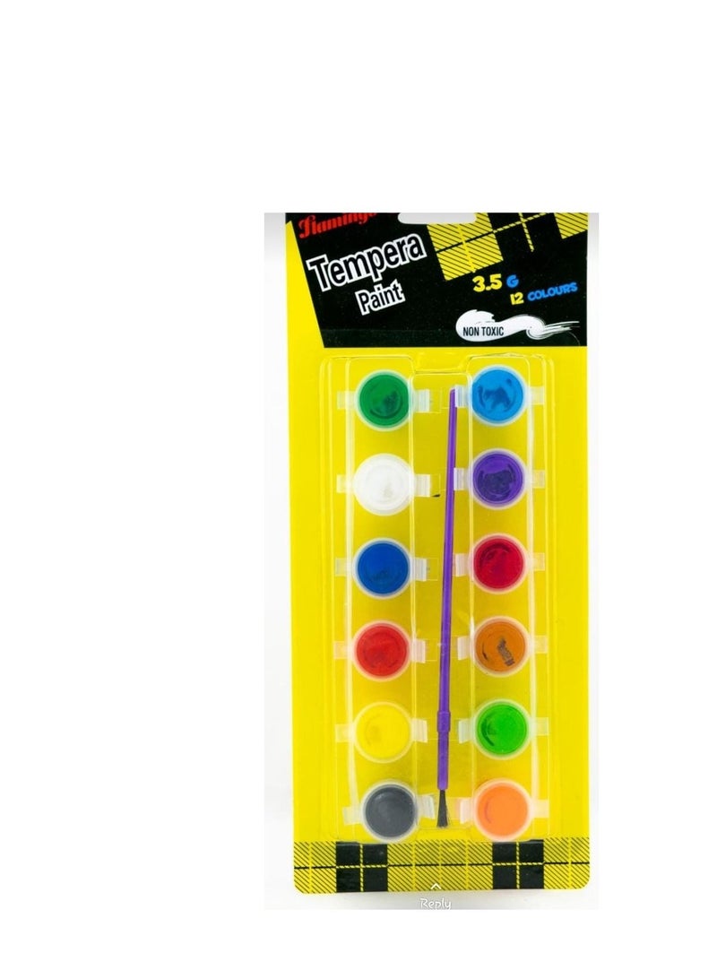 Flamingo TEMPERA PAINT 3.5G 12 CLOURS