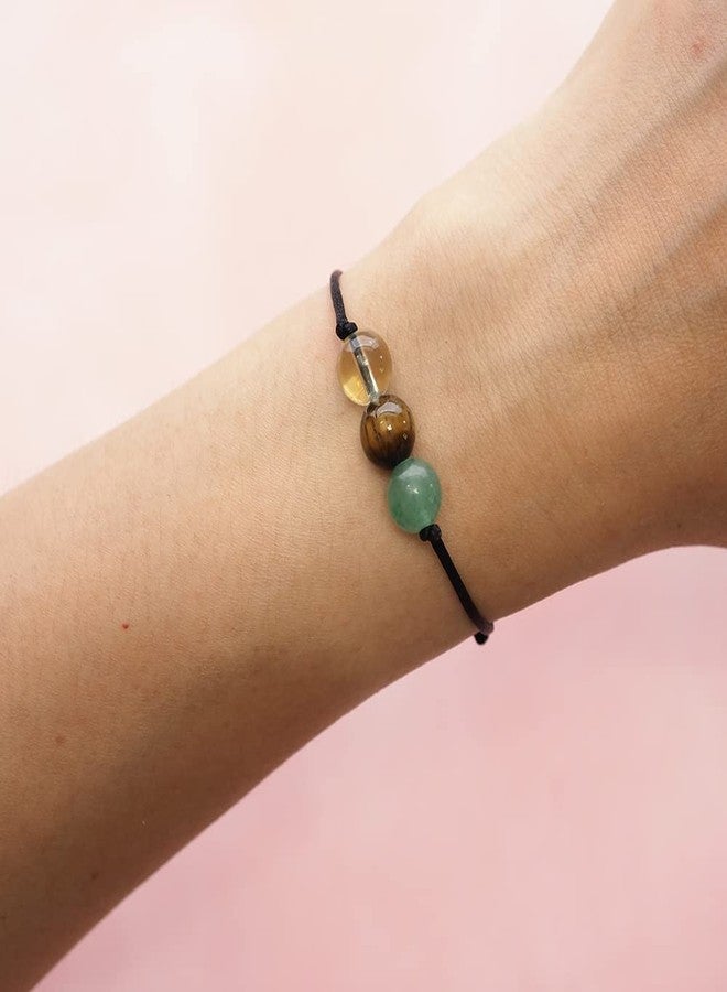 BOHO GARDEN سوار بوهو جاردن الكريستالي العلاجي لجلب الحظ السعيد - 3 أحجار كريمة طبيعية حقيقية - أساور خرز قابلة للتعديل للرجال والنساء والمراهقين - خرز 8 مم - Image 4