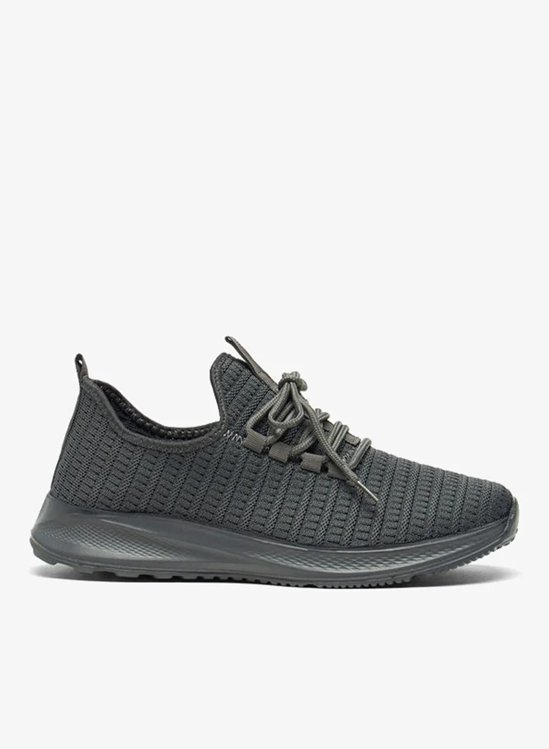 Mesh Textured Shoes with Lace-Up Closure
