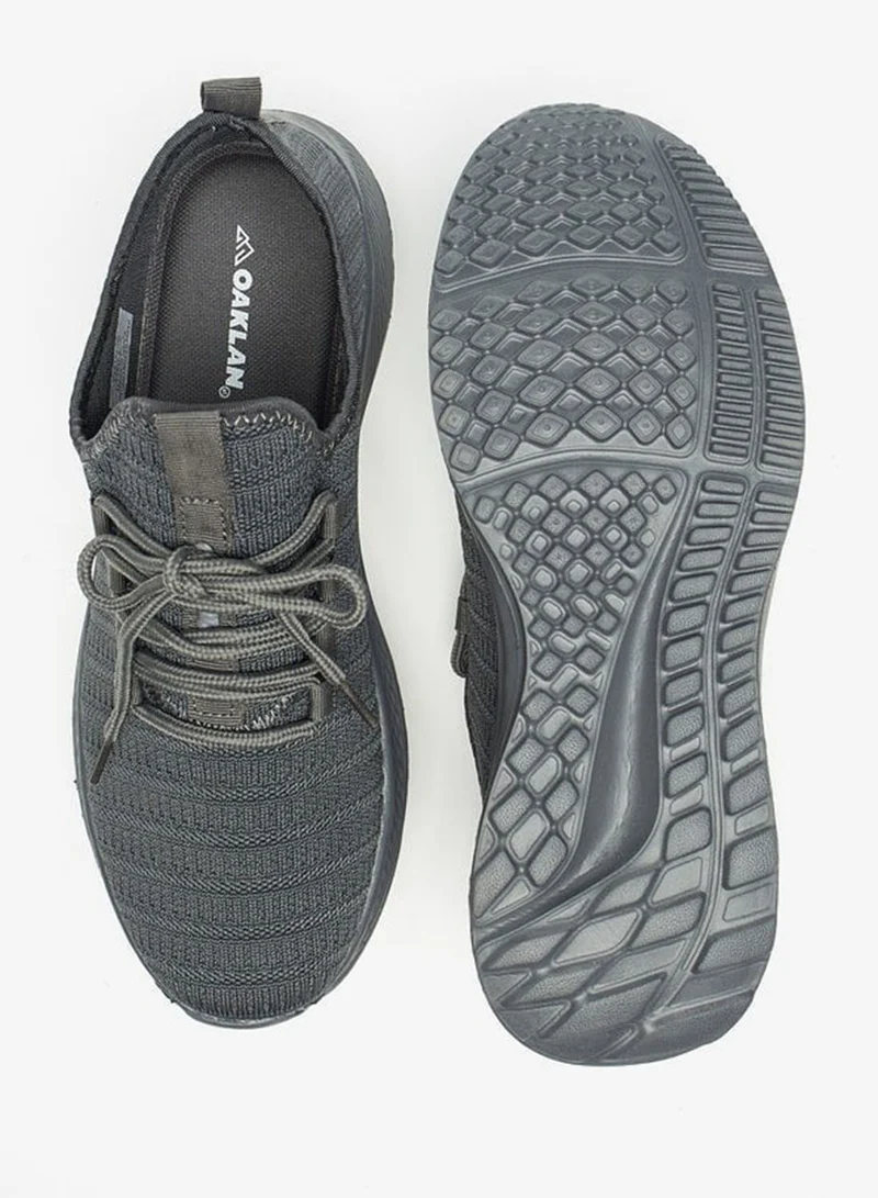 Oaklan by Shoexpress GREY Mesh Textured Shoes with Lace-Up Closure for Men | Best Price UAE