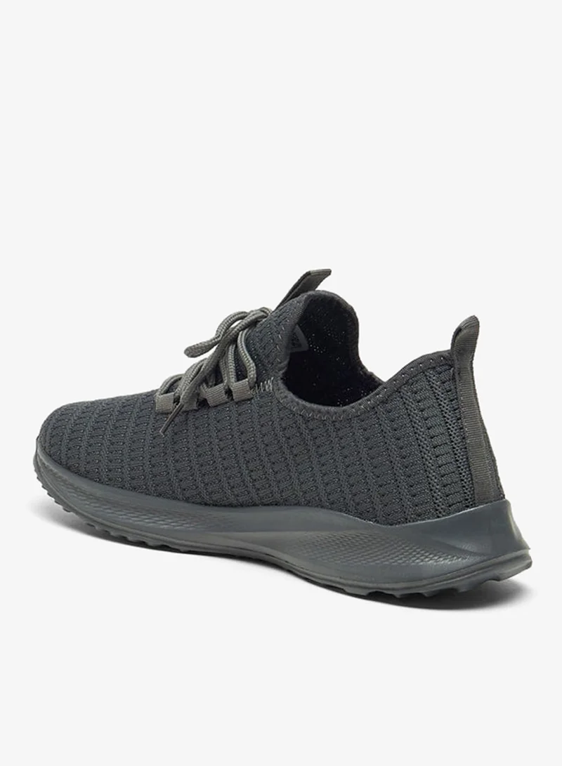 Oaklan by Shoexpress GREY Mesh Textured Shoes with Lace-Up Closure for Men | Best Price UAE