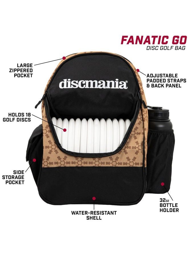 Discmania Fanatic Go Backpack Disc Golf Backpack – 13-18 Disc Main Storage Plus Deep Putter Pocket – 32 Ounce Bottle Holder, Water Resistant Disc Golf Bag (Sand) - Image 3