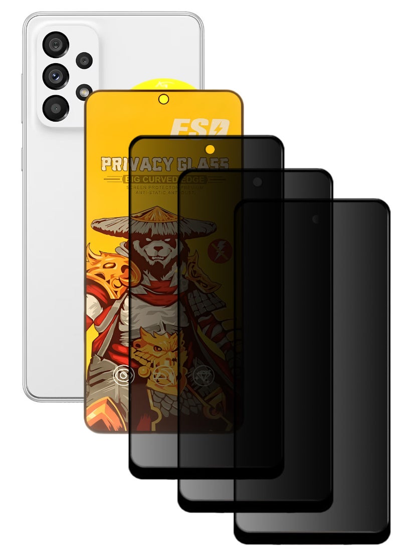 ESD 3 Pieces Tempered Dustproof Privacy Glass Screen Protector Compatible For Samsung Galaxy A73 5G - Image 1