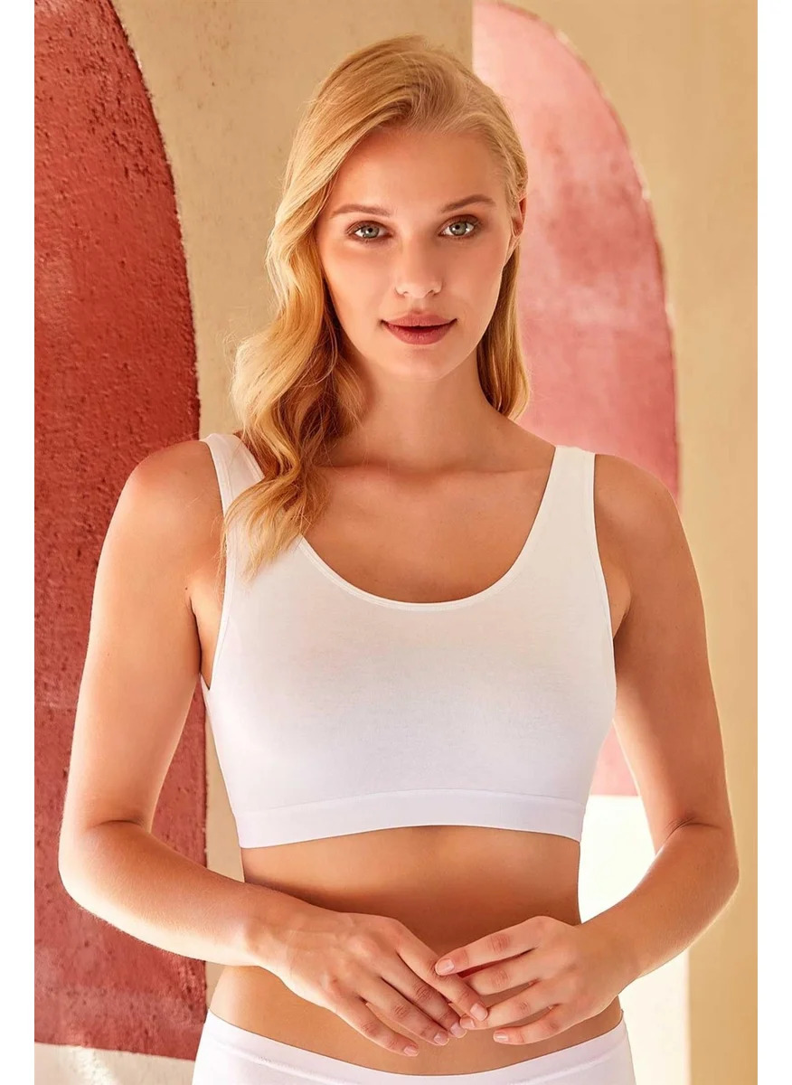 Cansoy Women's Thick Strap White Bra with Pad (2643)