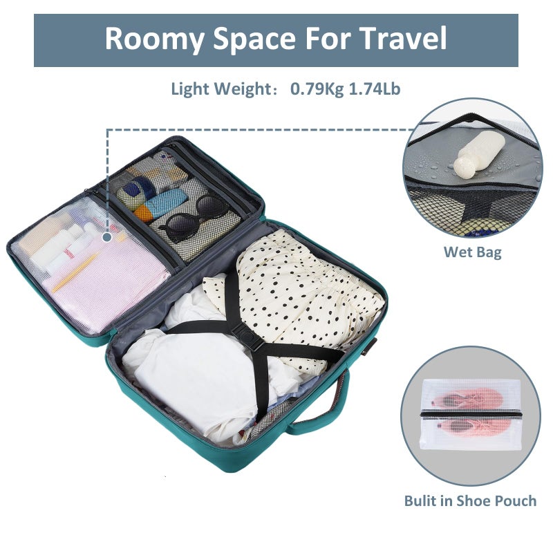 Taygeer Carry on Backpack for Men Women, Luggage Laptop Backpack for Airplane Travel with USB Charging Port, 35L Water Resistant Gym Weekender Bag for College Gift, Peacock Blue - Image 4