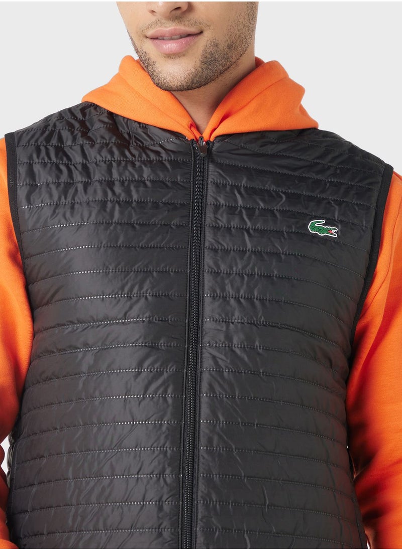 LACOSTE - Logo Zip Through Vest Jacket - Image 1