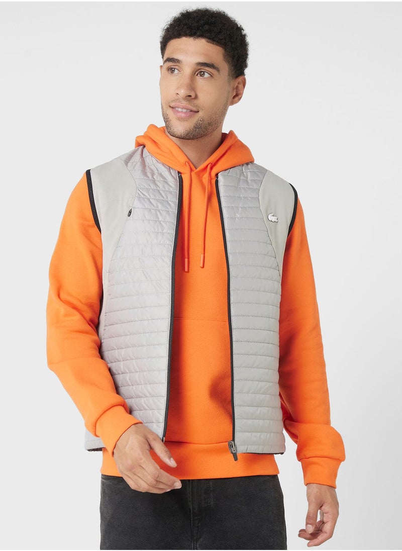 LACOSTE - Logo Zip Through Vest Jacket - Image 1