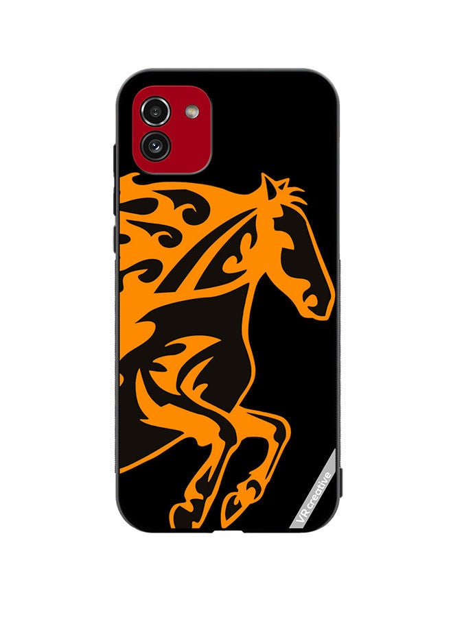 VR CREATIVE Protective Case Cover For Samsung Galaxy A03 Horse Flame Design Multicolour - Image 1