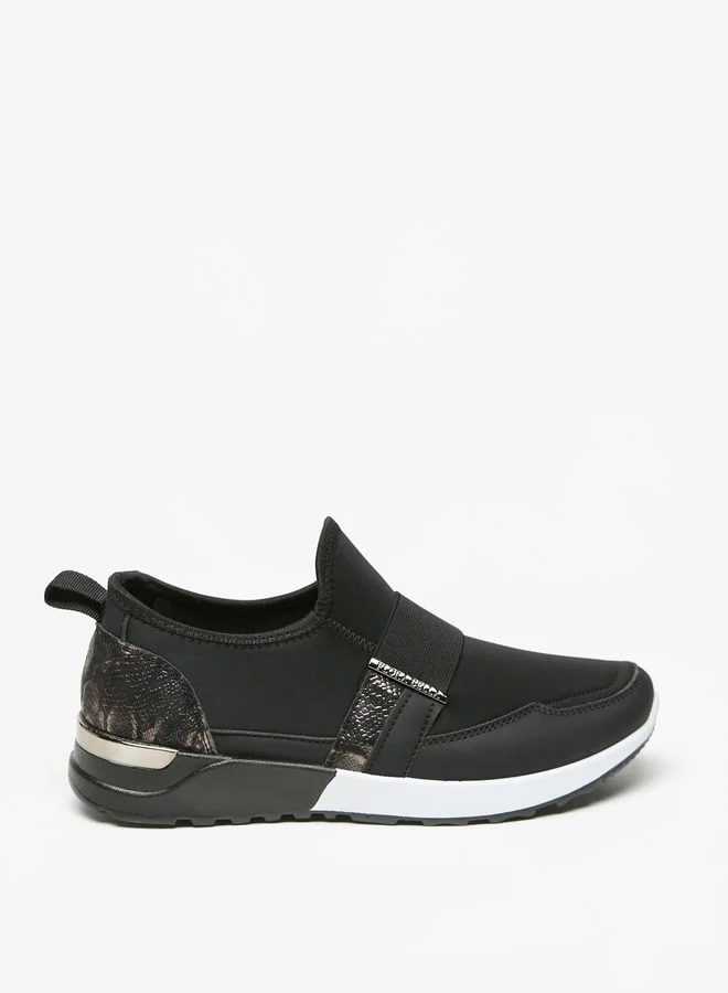 Flora Bella By Shoexpress Women Animal Print Slip-On Low Ankle Sneakers with Pull Tabs