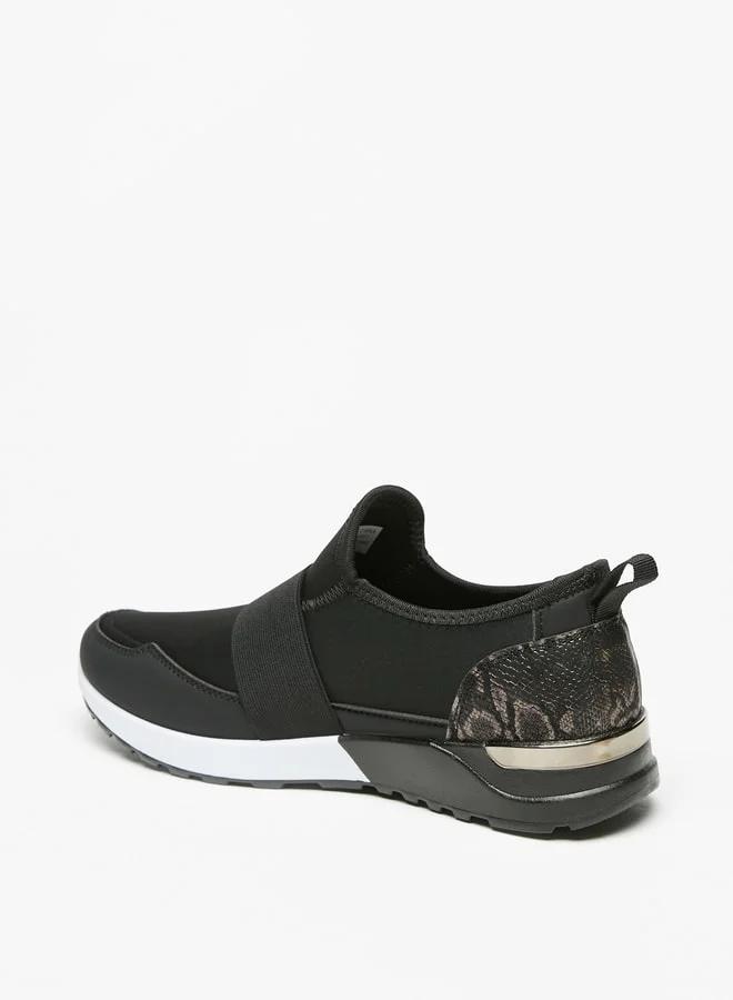 Flora Bella By Shoexpress Women Animal Print Slip-On Low Ankle Sneakers with Pull Tabs
