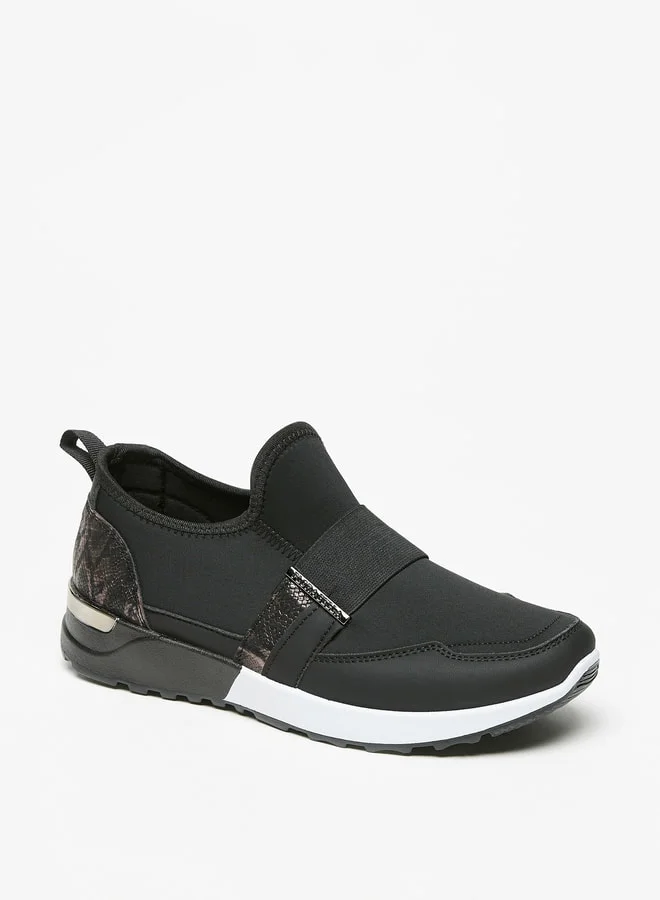 Flora Bella By Shoexpress Women Animal Print Slip-On Low Ankle Sneakers with Pull Tabs