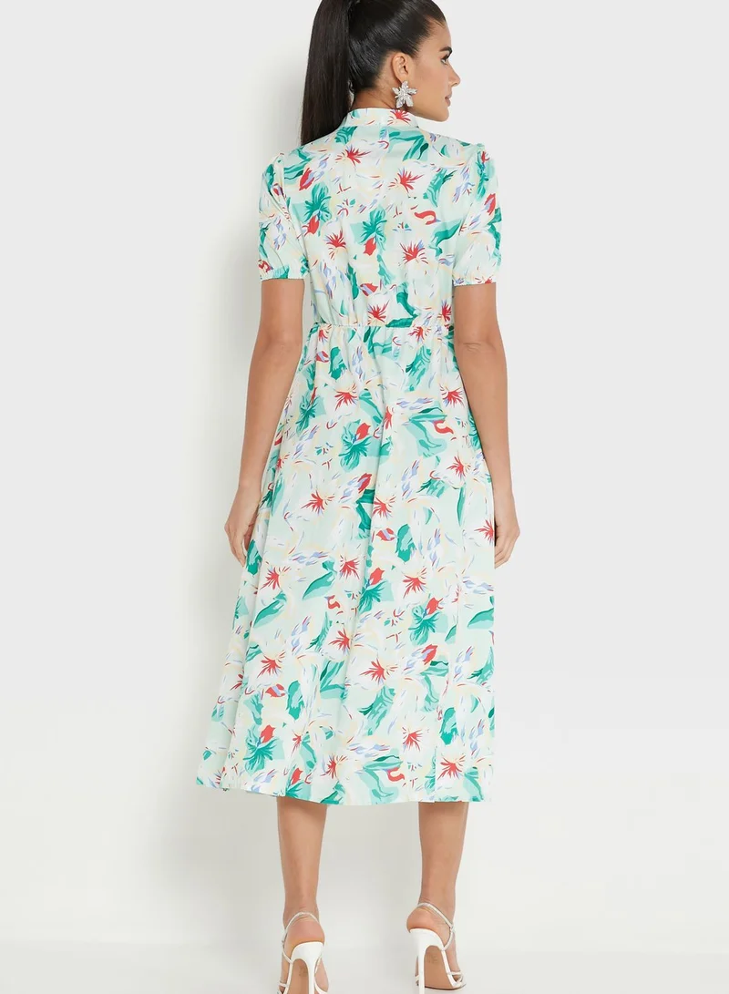 ELLA High Neck Printed Dress