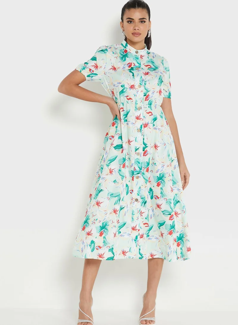 ELLA High Neck Printed Dress