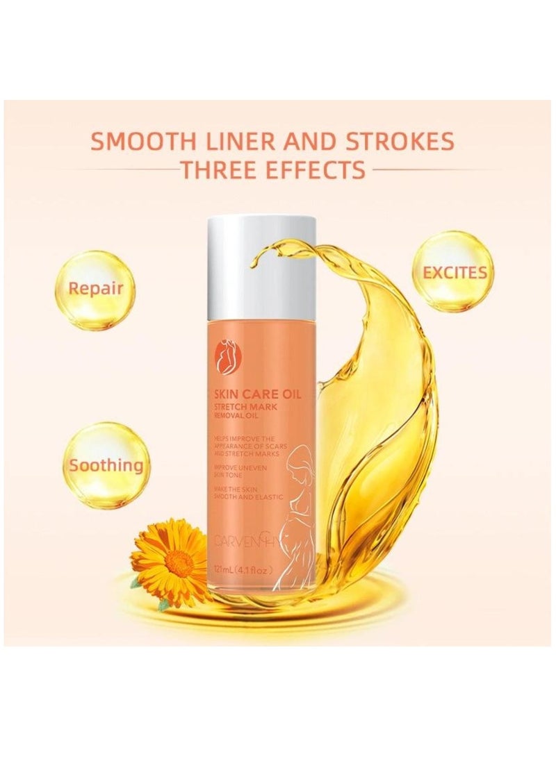CARVENCHY - 121ml Skin Care Oil Stretch Mark Removal Oil for Pregnancy Improve Scars Reduce Wrinkles Improves Skin Elasticity Stretch Marks and Scars for Even Skin Tone and Skin Firming - Image 1