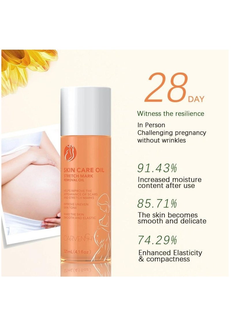 CARVENCHY - 121ml Skin Care Oil Stretch Mark Removal Oil for Pregnancy Improve Scars Reduce Wrinkles Improves Skin Elasticity Stretch Marks and Scars for Even Skin Tone and Skin Firming - Image 1