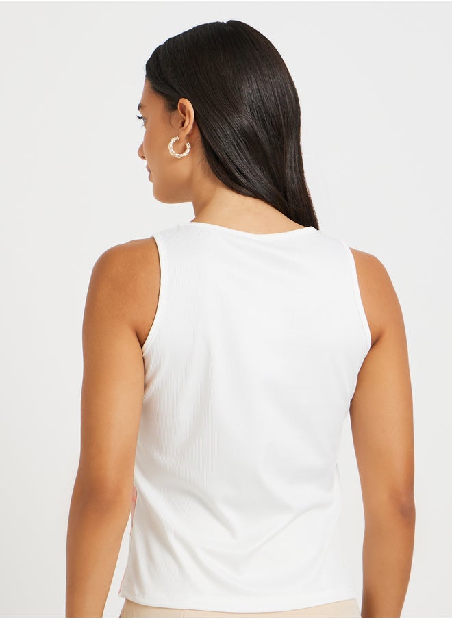 Take Two Floral Print Sleeveless Round Neck Top  - Image 5
